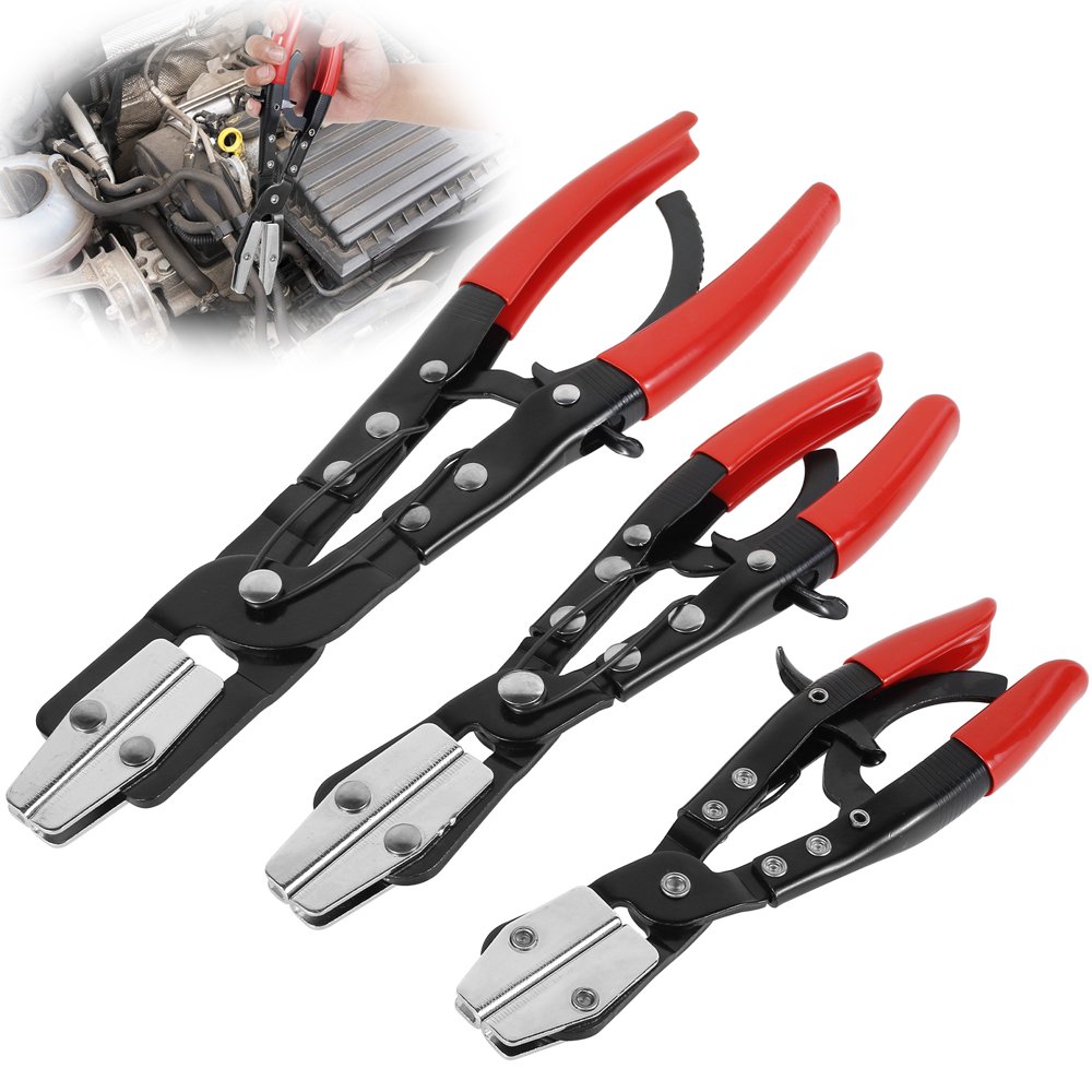 QJUHUNG 3Pcs Hose Clamp Plier 8/10/12in Metal Steel Locking Ratcheting