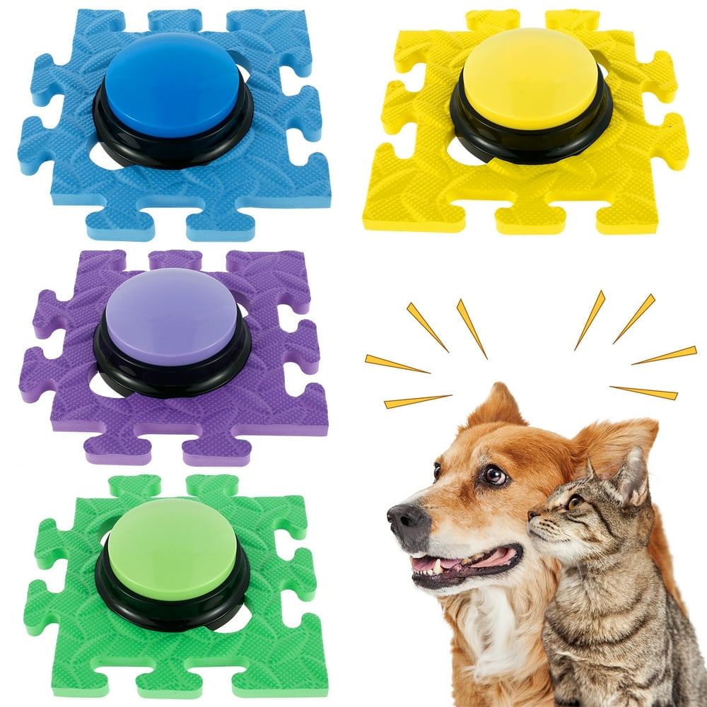 QJUHUNG 4Pcs Dog Talking Button Recordable Training Buttons Dog Buzzer
