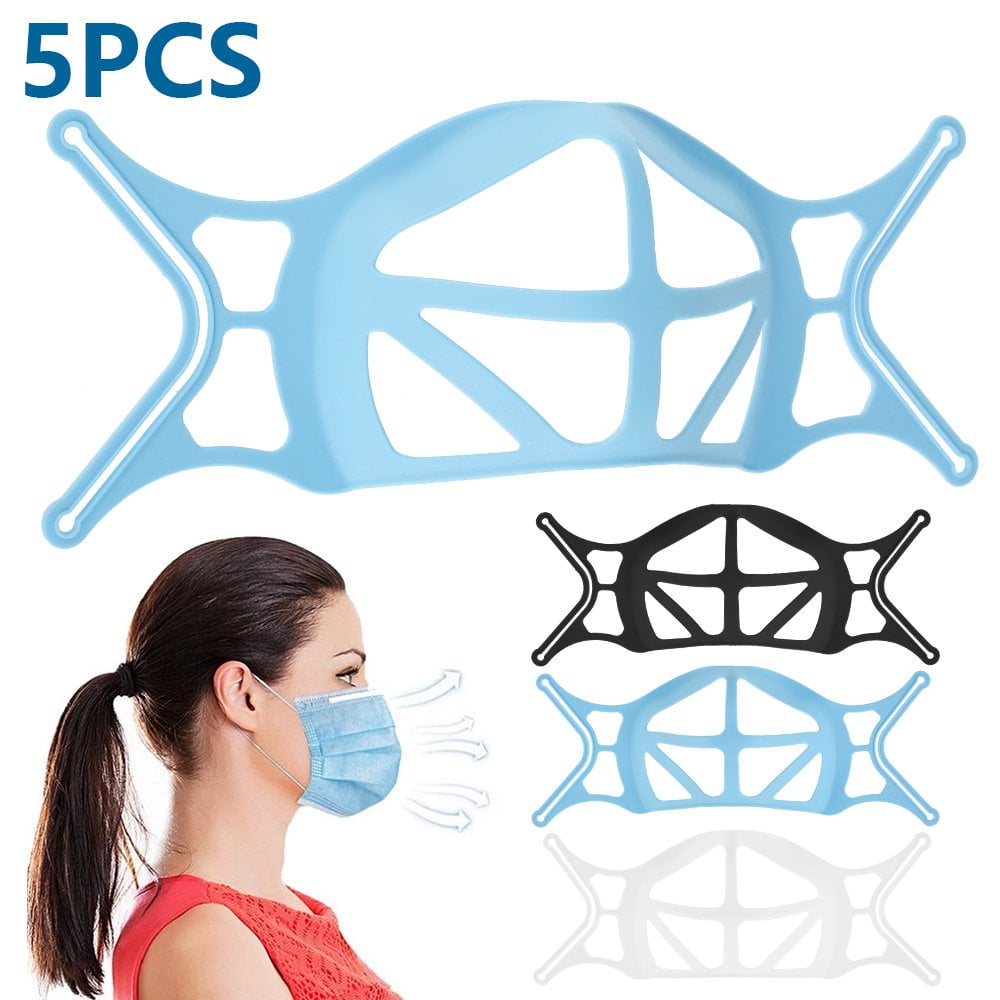 QJUHUNG 5Pcs 3D Face Bracket Mask Brackets Silicone Breathable Mask