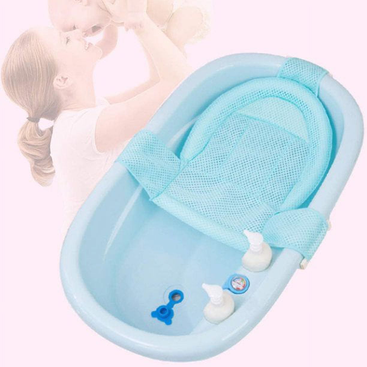 QJUHUNG Adjustable Baby Shower Mesh Bath Support Seat for Bathtub, Baby