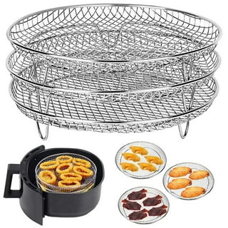 Lieonvis 8 inch Air Fryer Rack for Instant 5.8QT COSORI Air Fryer,Square  Three Stackable Racks,Stainless Steel Multi-Layer Dehydrator Rack,Air Fryer  Accessories 
