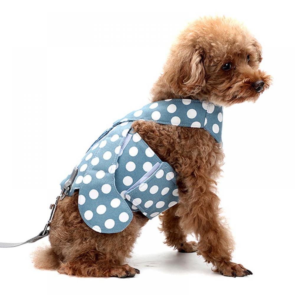 QJUHUNG Aircraft Type Antileakage Breathable Small Dog Chest Harness Traction Rope Camisole