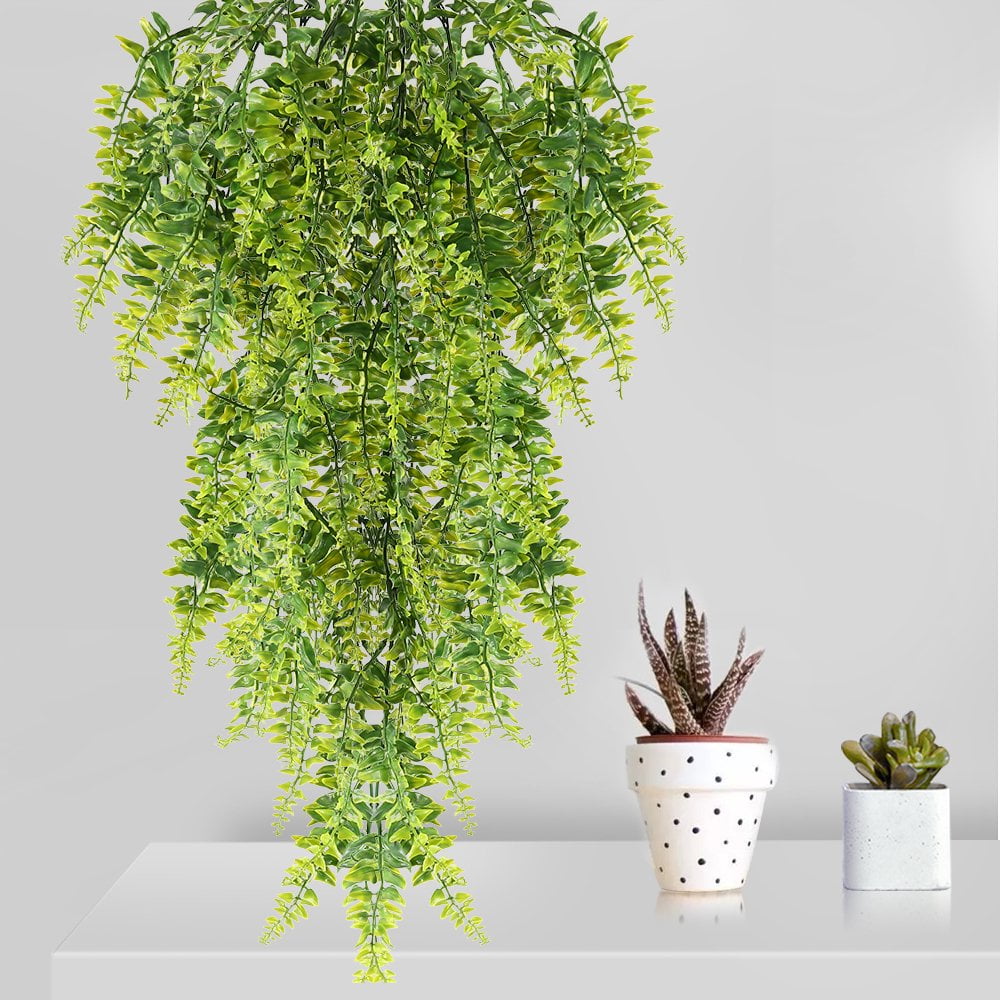 QJUHUNG Artificial Hanging Plants Fake Hanging Plant Long Artificial