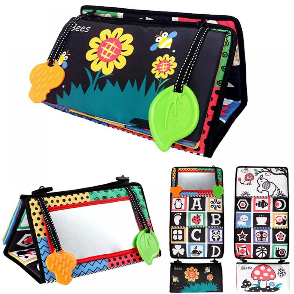 QJUHUNG Baby Floor Mirror Tummy Time Toys Activity Double High Contrast