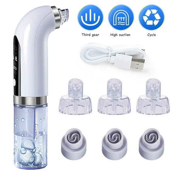 QJUHUNG Blackhead Remover Pore Vacuum Cleaner Acne Comedo Extractor USB Rechargeable Blackhead Suction Tool with 6 Probes and 3 Adjustable Suction Level for Blackhead Whitehead Acne Removal