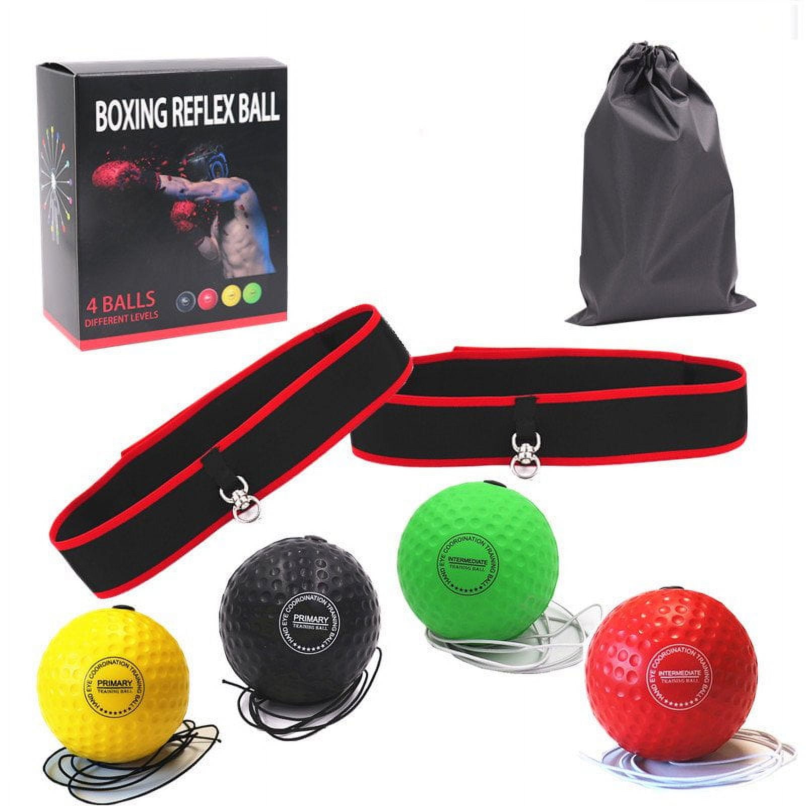 QJUHUNG Boxing Reflex Ball Family Pack 2 Adjustable Headbands + 2