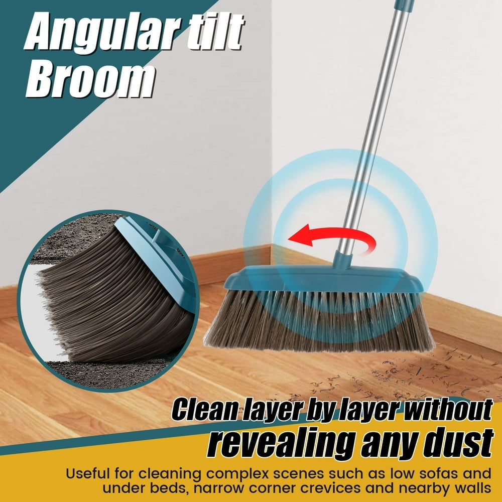 QJUHUNG Broom and Dustpan Set with Design with Comb Teeth