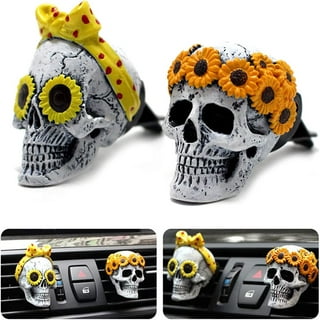 Cute Fathers Gift Sugar Skull Car Truck Air Fresheners Vent Clips Cool Car  Scent Freshener Decorations Things Goth Automotive Accessories Interior Mens  Father's Day Decor Gifts for Women Men Teens 