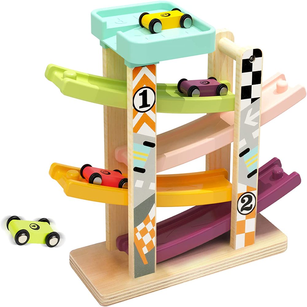 QJUHUNG Car Ramp Toy for 1 2 Year Old Boy Gift Car Race Track for