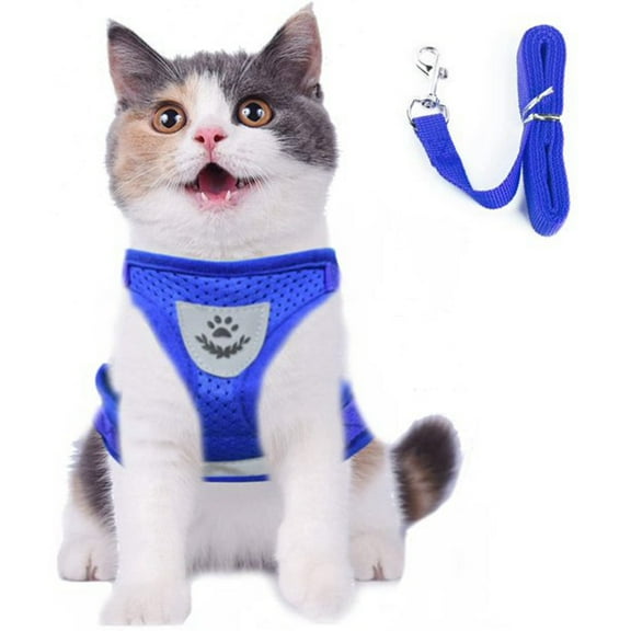 QJUHUNG Cat Harness Escape Proof Small Cat and Dog Vest Harness with Reflective Strap Soft Mesh Adjustable Cat Walking Jacket for Kitten
