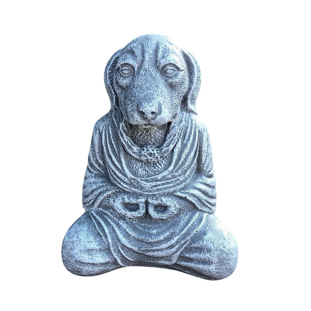 QJUHUNG Dog Buddha Meditation Dog Statue Garden Outdoor Sculpture