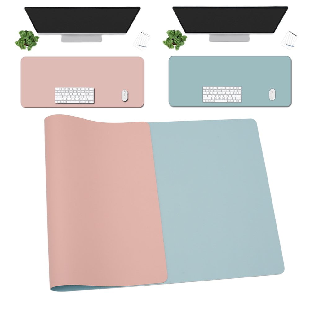 QJUHUNG Dual Sided Desk Pad PU Waterproof Multifunctional Office Desk
