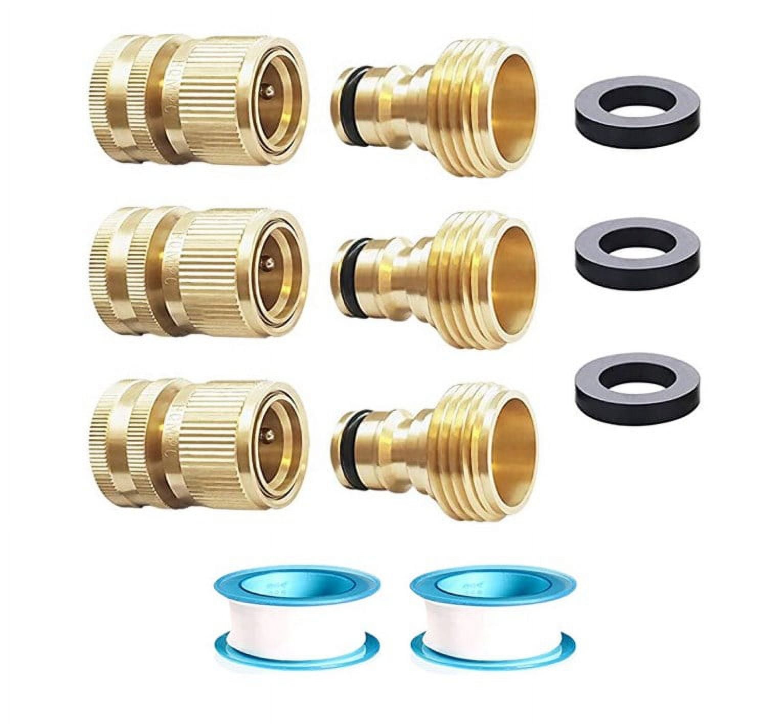QJUHUNG Garden Hose Quick Connect Solid Brass Quick Connector Garden