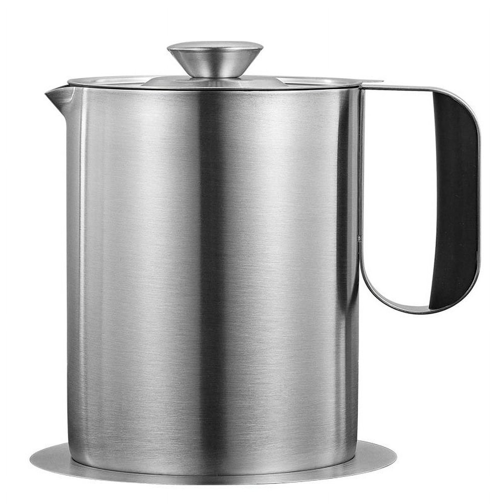 QJUHUNG Grease Container Stainless Steel Cooking Oil Container Grease