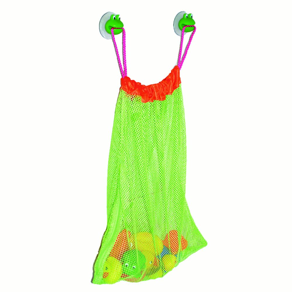 QJUHUNG Green Bath Tub Toys Organizer Frog Heads With Zip On 2 Strong