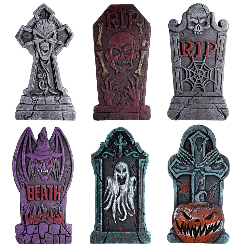 QJUHUNG Halloween Decorations Tombstone Headstones Graveyard Gravestone