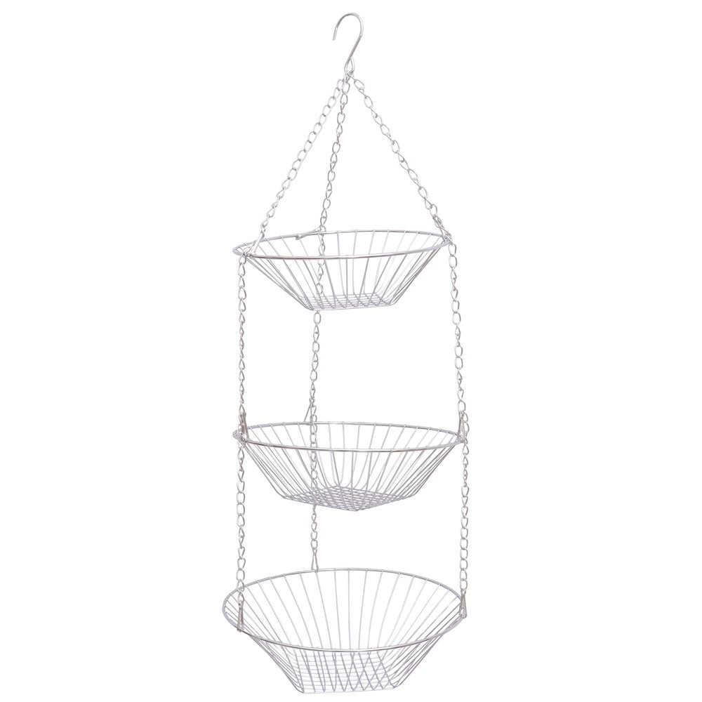 QJUHUNG Hanging Basket Wall Plant Fruit Tier Pots Holders 3 Three