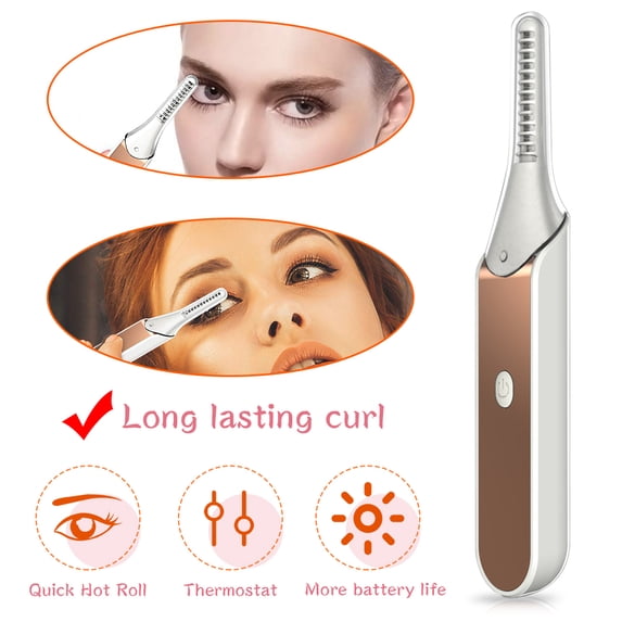 QJUHUNG Heated Eyelash Curler, USB Rechargeable Electric Eyelash Curler for Quick Natural Curling,8s Quick Heat Adjustable Temperature 4 Modes,Long Lasting Eyelashes Curl Tool Gifts for Women