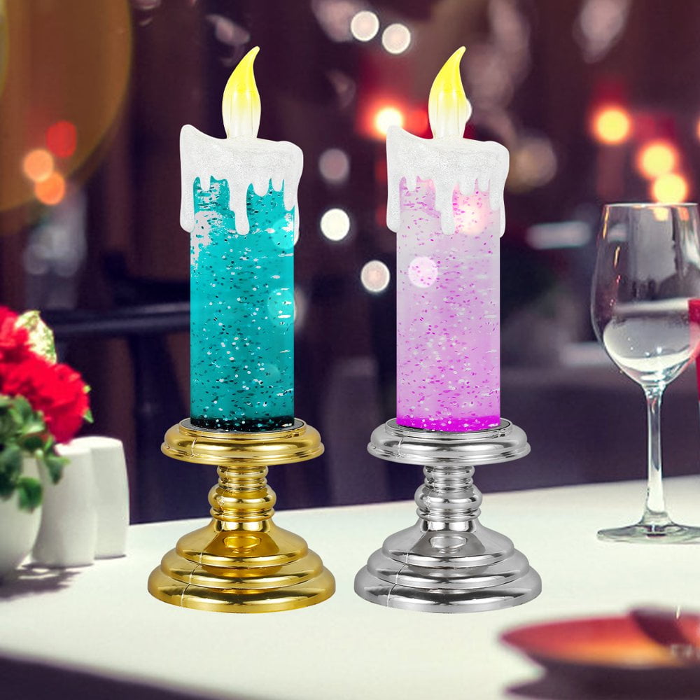 QJUHUNG LED Christmas Candles Lighted Flameless Candle Glitter Candle ...