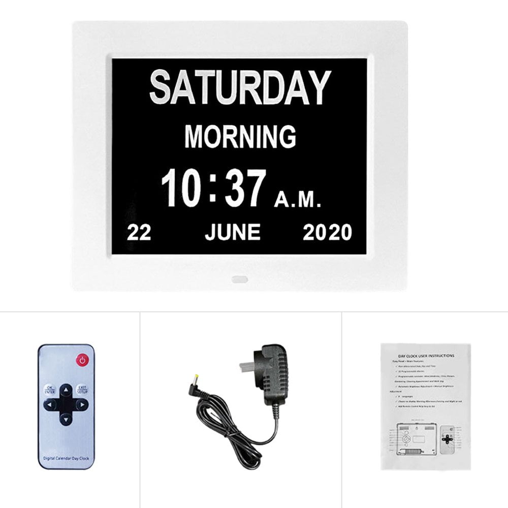 QJUHUNG Large Screen LED Digital Alarm Clock with Calendar Desktop