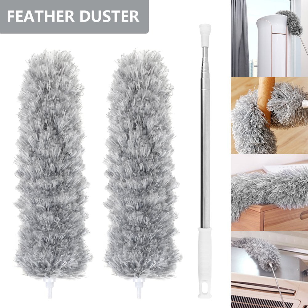 QJUHUNG Long Telescopic Extendable Feather Duster Bendable Microfiber