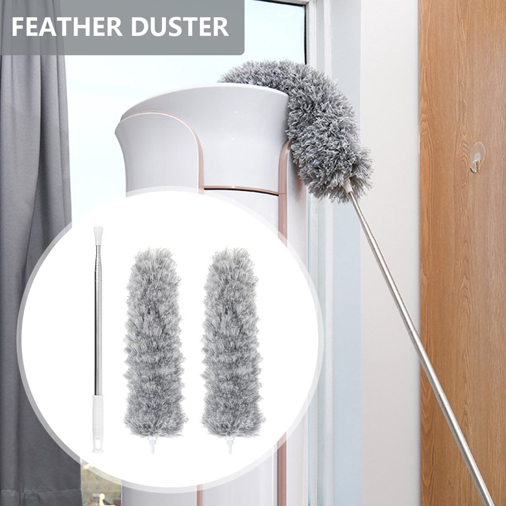 QJUHUNG Long Telescopic Extendable Feather Duster Bendable Microfiber