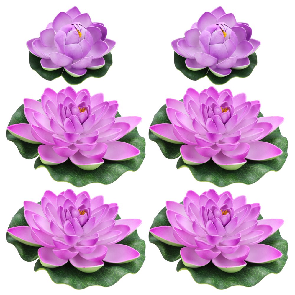 QJUHUNG Lotus Artificial Pond Flower Water Floating Lily Decor