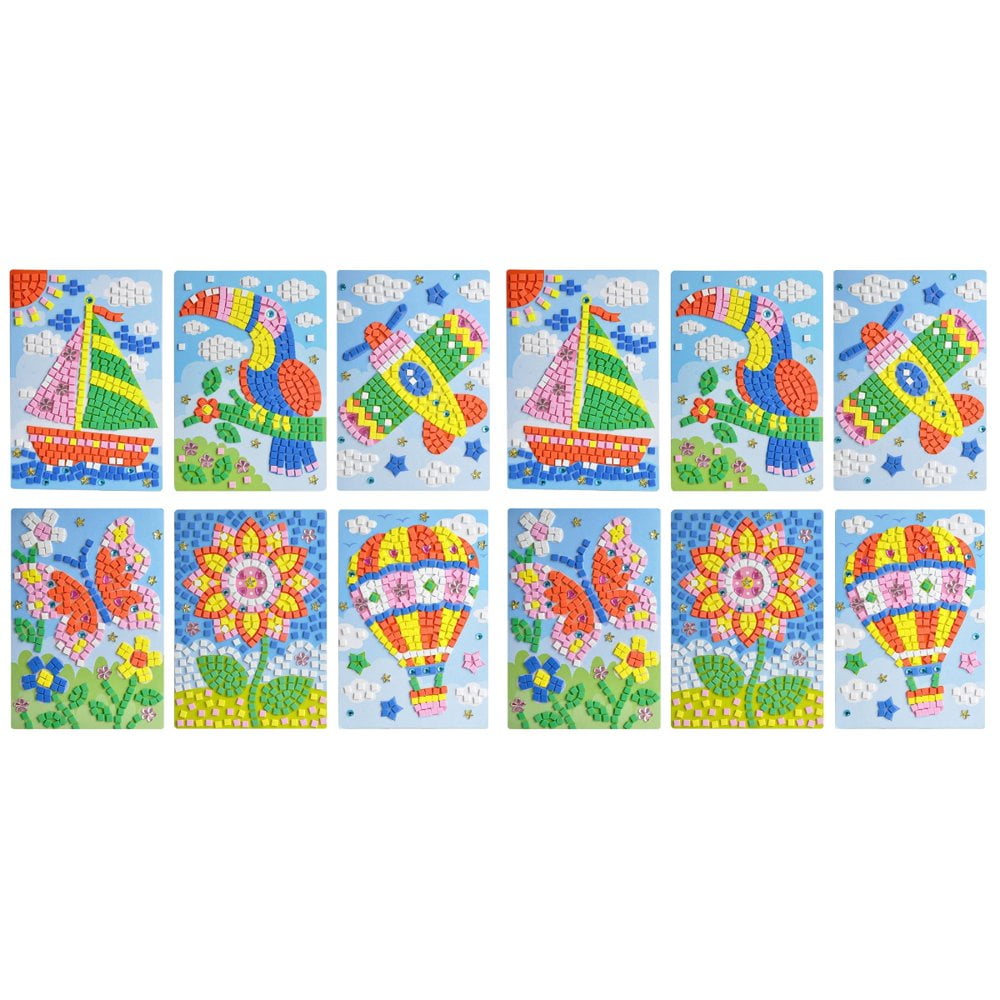 QJUHUNG Mosaic Sticker Kids Art Children Crafting S Mosaics Sticky Sticker Diamonds Eva Picture