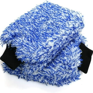 The Rag Company Cyclone Ultra Premium Wash Mitt Blue - 8 x 10 - Detailed  Image