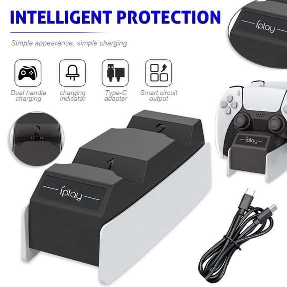 QJUHUNG PS5 Dual Sense Dual handle charging base with USB interface, Fast charging safe and stable charging base, good quality PS5 Dual Sense Dual handle charging base
