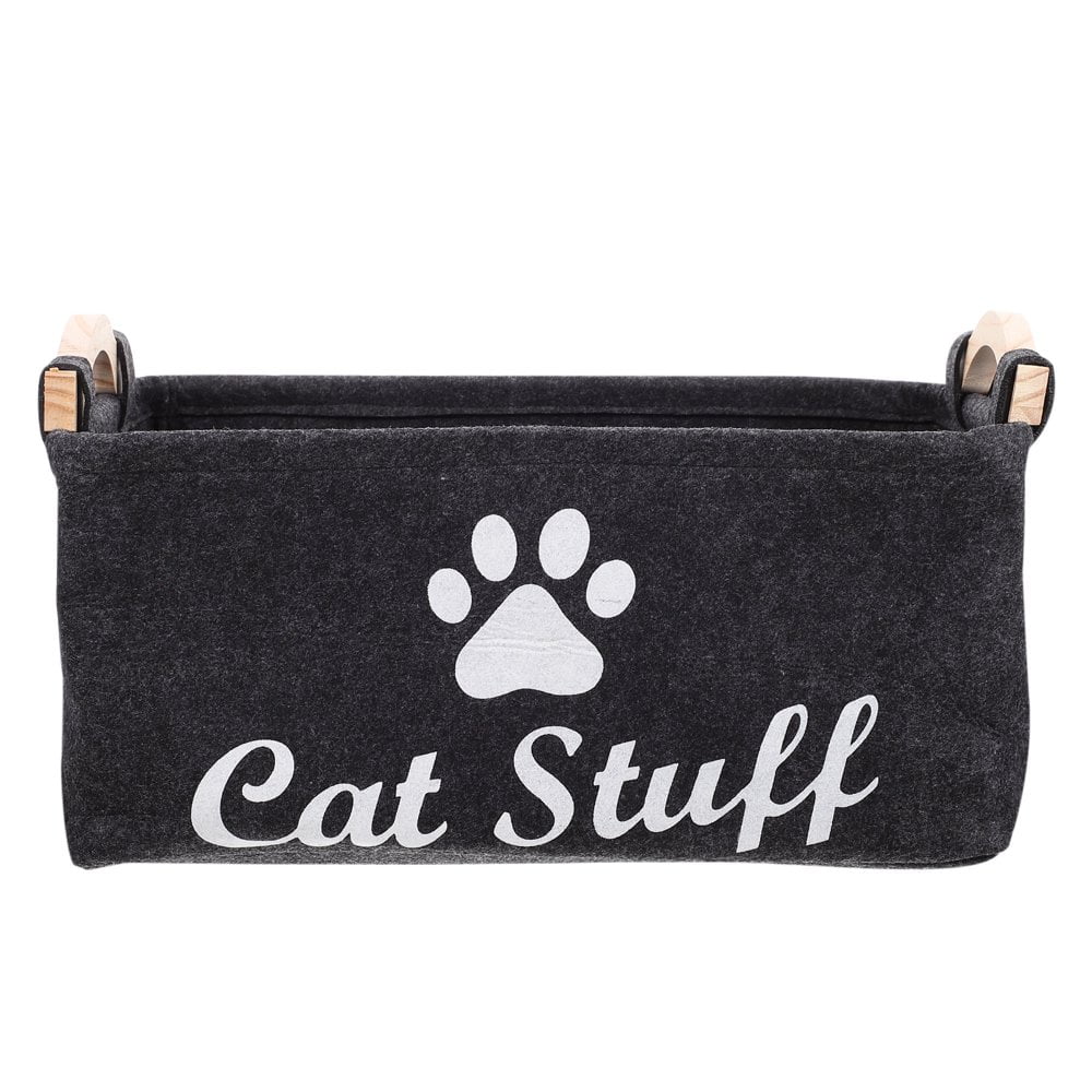 QJUHUNG Pet Toy Storage Bin Dog and Cat Accessory Felt Basket Chest