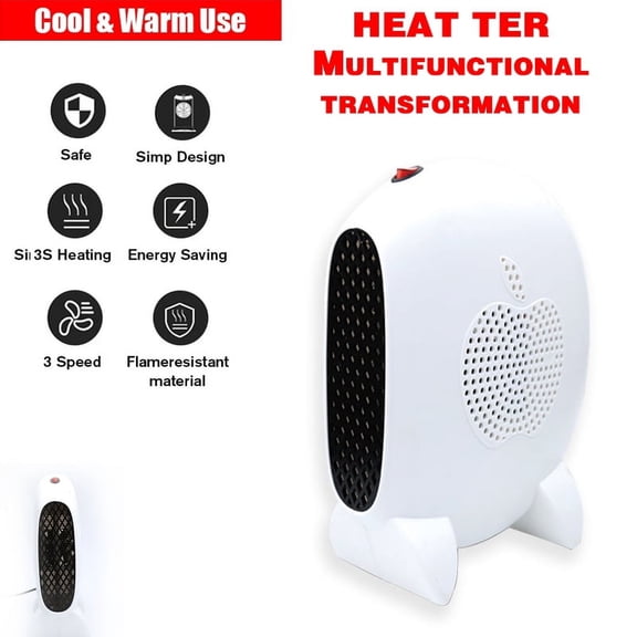 QJUHUNG Portable Space Heater, Electric Heater Fan with PTC Ceramic Heating Element W/Overheat & Fall-Down Protection for Home Office Tabletop Floor For Indoor & Travel