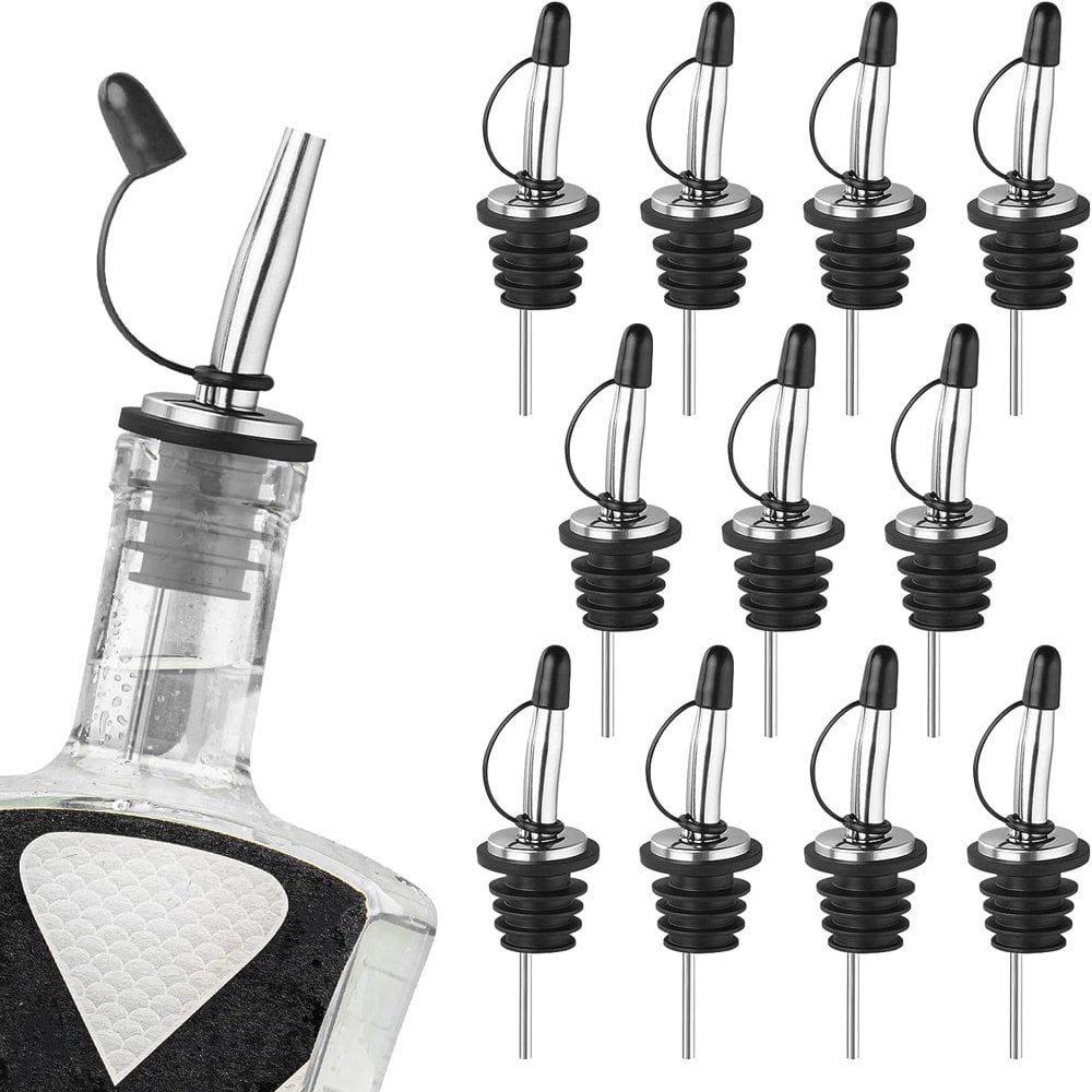 QJUHUNG Pour Spout for Liquor Bottles 12 Pack Liquor Bottle Pourers Pour Spouts with Rubber