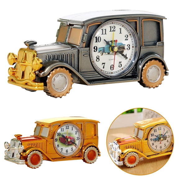 QJUHUNG Retro Luxury Style Classic Car Model Alarm Clock, Beautifully Designed Car Model is Specially Designed for Car Lovers, Children, Uriah Golden