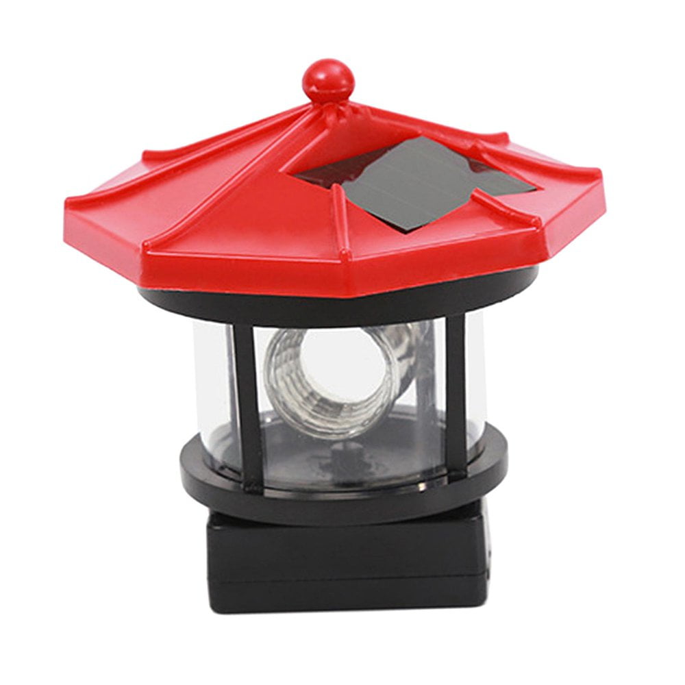 QJUHUNG Solar Lighthouse Outdoor Waterproof Light Beacons 360 Degree Rotating Lamp Beacons for
