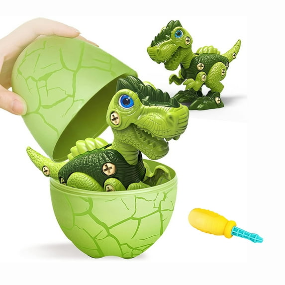 QJUHUNG Take Apart Dinosaur Toys with Dinosaur Eggs DIY Building Toys Set with Screwdriver for Boys Girls Age 3 4 5 Year Old, Velociraptor