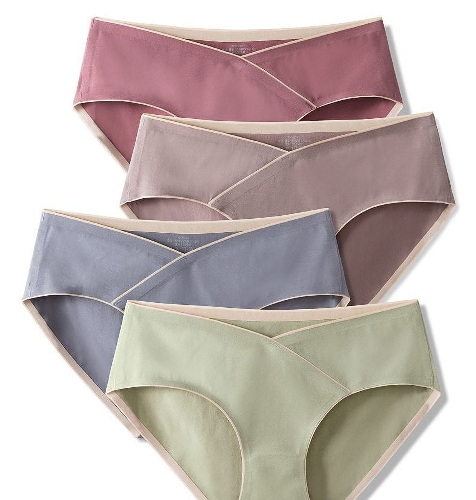 QJUHUNG Women‘s Maternity Underwear Under the Bump Cotton Panties Postpartum 5Pack