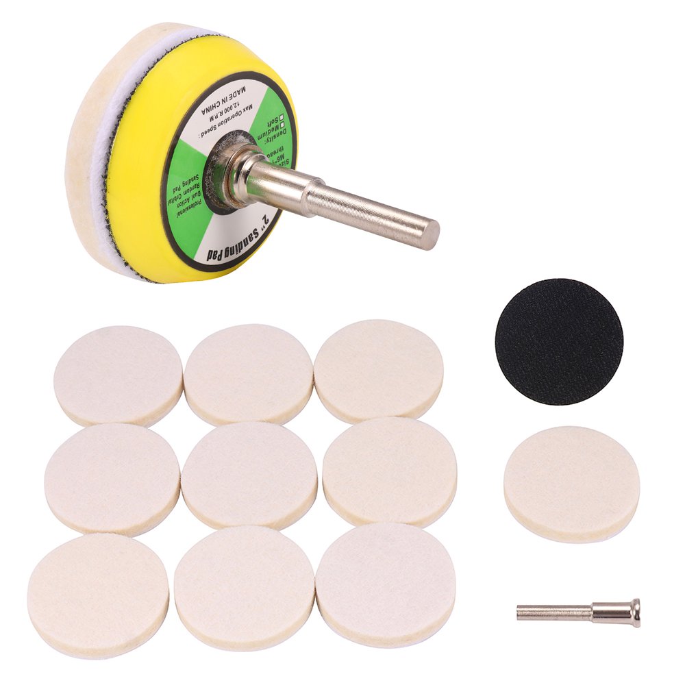 QJUHUNG Wool Felt Polishing Pad mandrel grinding wheel woodworking