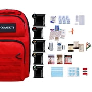 QK 1-Person, 72hr Prepared Survival Kit for Disaster Preparedness - Emergency Go Bag with Food and Water, First Aid, and Preparedness Tools. Emergency Kit for Earthquakes and Other Disasters.