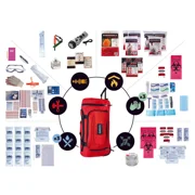 QK 3-Person, 7 Day Completely Prepared Survival Kit for Emergency Preparedness - 1 Week Go Bag Includes First Aid, Survival Tools, Food and Water. Emergency Kit for Earthquakes and Other Disasters.