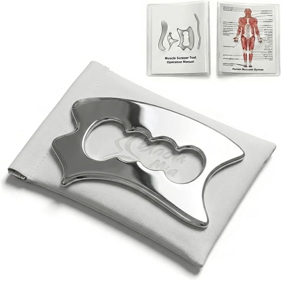 *QKIIP Muscle Scraper Tool for Back & Legs, Enlarged Myofascial Massage Release Tool, Stainless Steel Scraping Tool Physical Therapy, IASTM Fascia Scraper, Guasha Tool for Body Skin Neck*