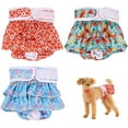 thumbnail image 1 of QKURT 3 Pack Reusable Dog Nappies Female, Pet Dog Nappies Super Absorbent Washable Dog Period Pants, Skirt Design Dog Season Pants Dog Diapers for Dogs in Heat, Period, Incontinence, 1 of 8