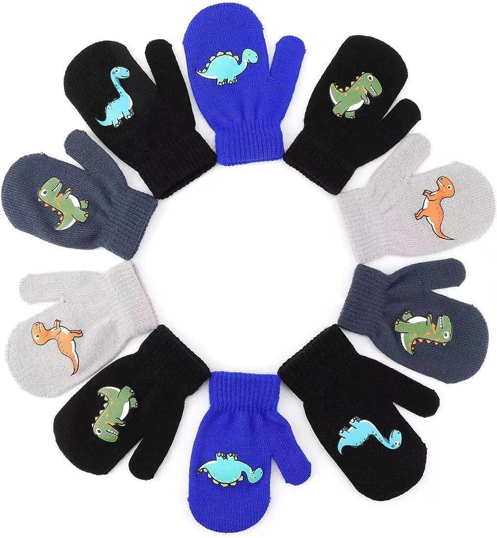 QKURT 5 Pair Toddler Stretchy Mittens, Baby Magic Mittens, Winter
