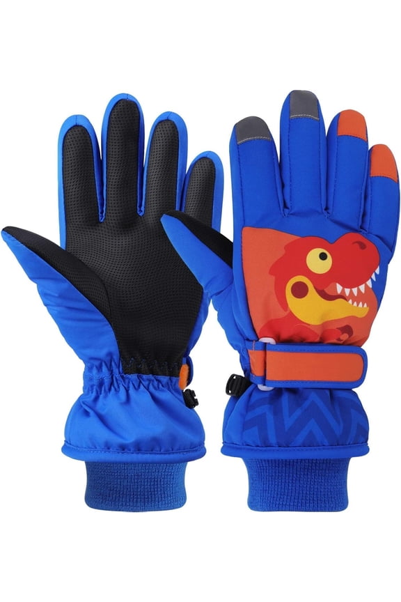 QKURT Kids Ski Gloves, Winter Warm Windproof Snow Mittens Girls Boys Cold Weather Gloves for 2~13 Years Old Kids Sledding Snowboard Skating Cycling Running and Outdoor Activities, XS