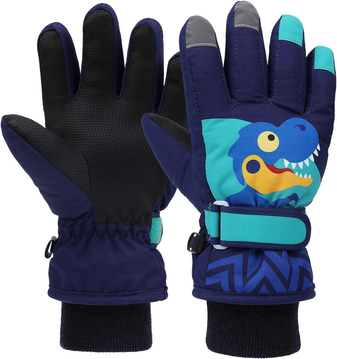QKURT Kids Ski Gloves, Winter Warm Windproof Snow Mittens Girls Boys
