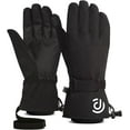 QKURT Ski Gloves Men, Winter Windproof Thermal Gloves Touch Screen