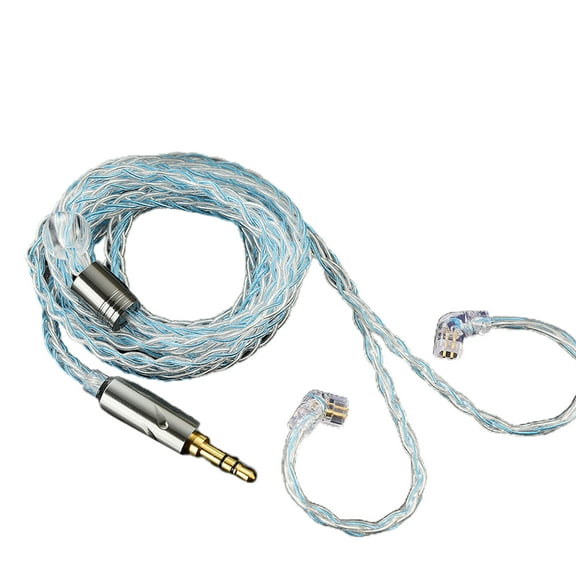 QKZ T1 8 Silver Plated Hifi Earphone Cable Headset Cables 2pin 0.75mm for QKZ-ZXN/ZXT/AK6