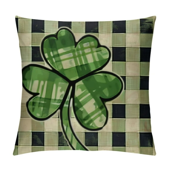 QKZF Buffalo Plaid St Patricks Day Pillow Covers St Patricks Day Decorations for Home St Patricks Decorative Throw Pillows Farmhouse St Patricks Day Decor White