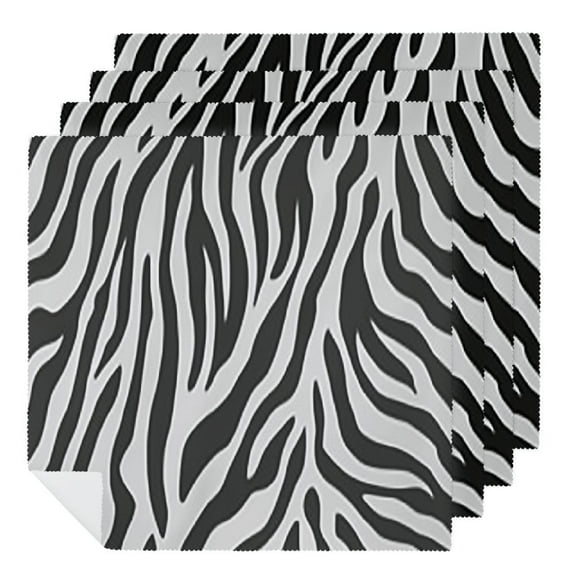 QKZF Cloth Napkins Zebra Print Dinner Reusable Napkins Table Cloth Napkin Washable for Holiday Party Restaurant Banquet 2 PCS