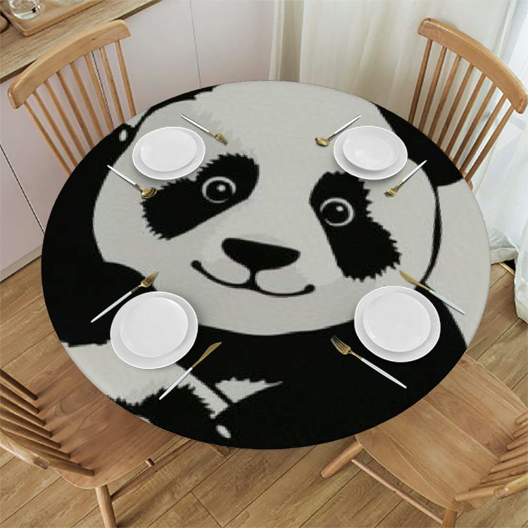 QKZF Cute Pandas Table Cloth Rectangle Tablecloth Farmhouse Table Cover ...